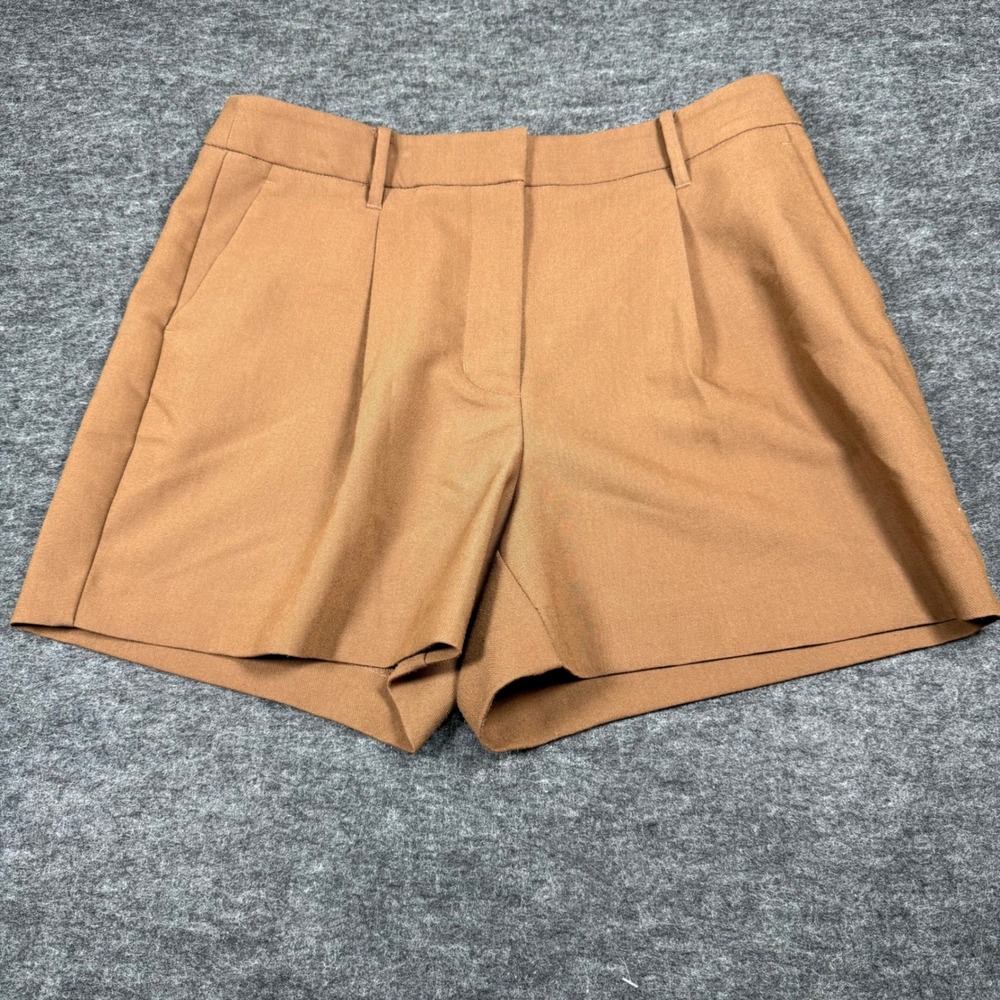 Nine West Women's Camel Tan‎ Pleated Tailored Shorts Size 10